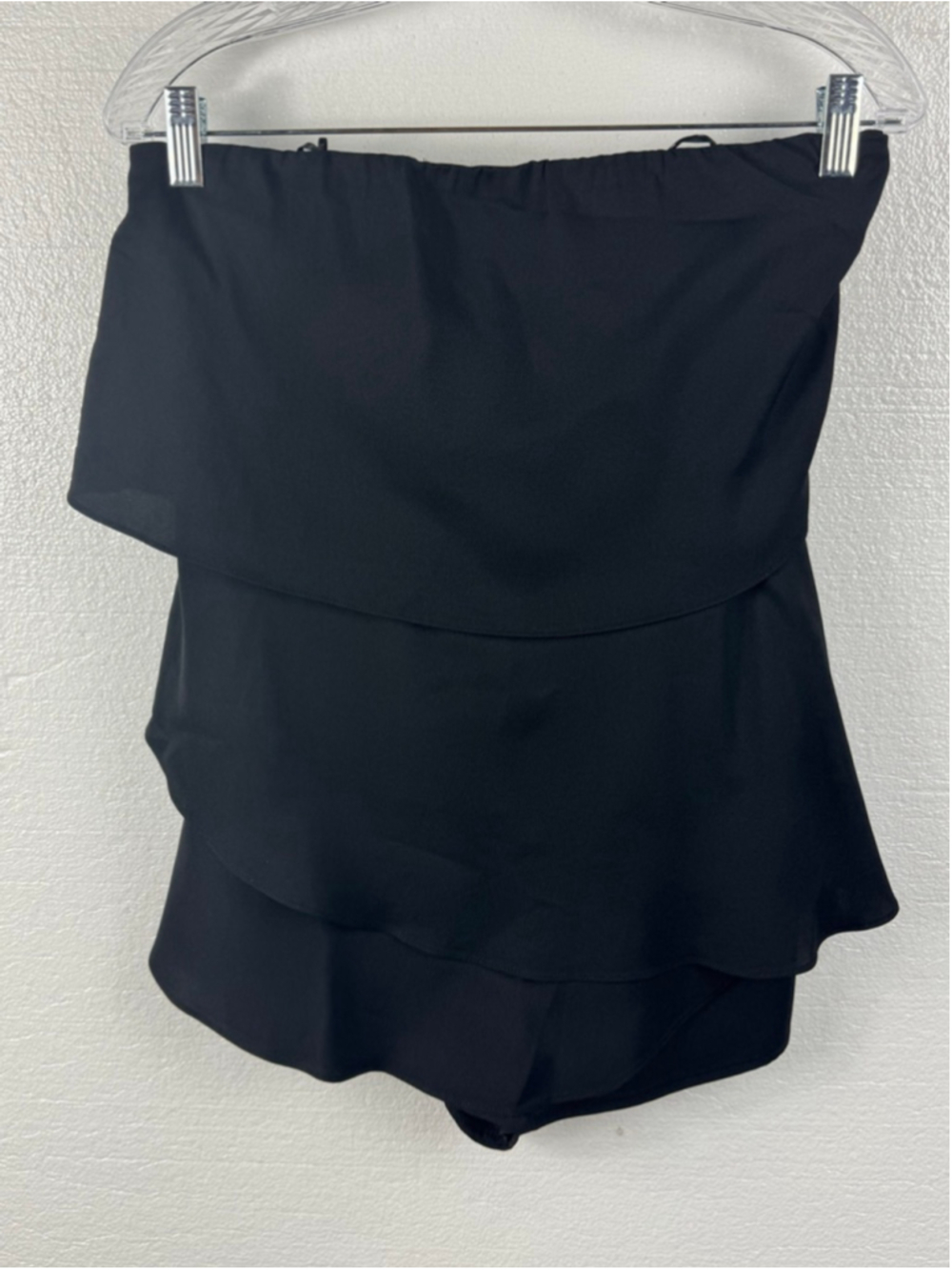 NWT IDEM DITTO Black Strapless Tiered Romper size Medium